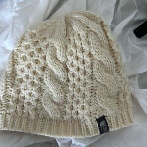 The North Face Cream Cable Knit Beanie